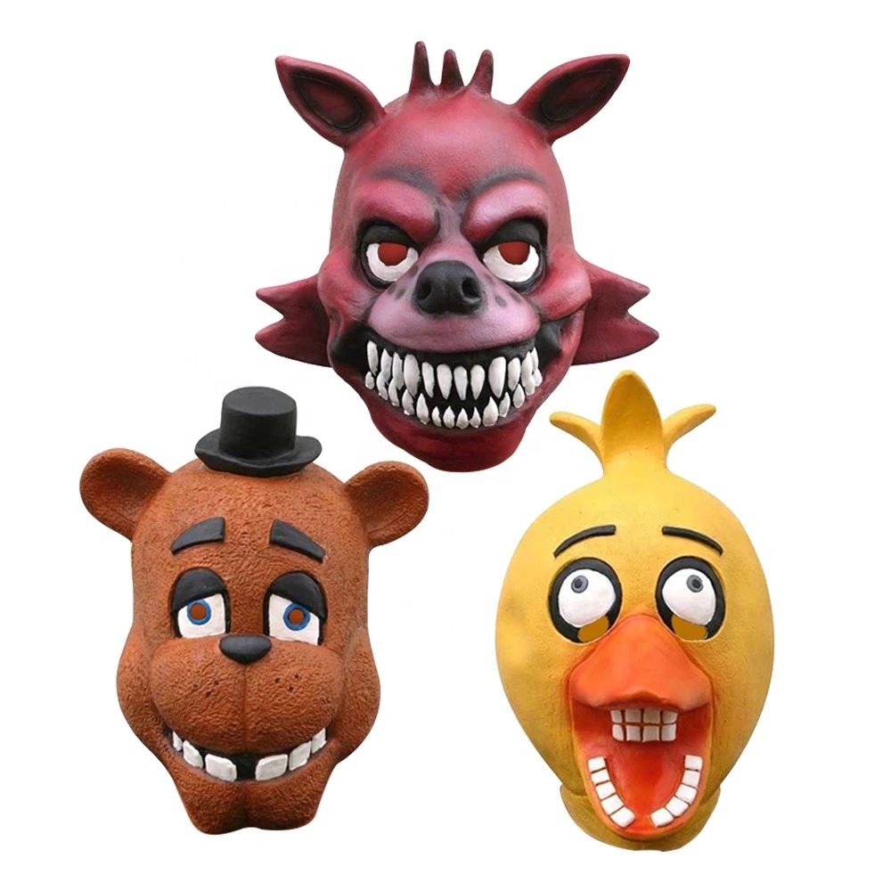 Лидер продаж, Латексная Маска Freddy's Freddy Fazebear Chica Foxy Bear, костюм FNAF, игрушки, ужасная маска на Хэллоуин