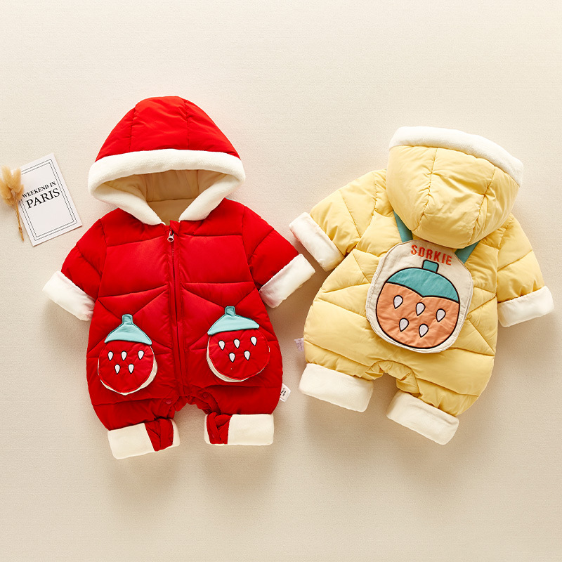 Manufacturers china wholesale baby romper warm thick winter newborn down cotton-padded rompers