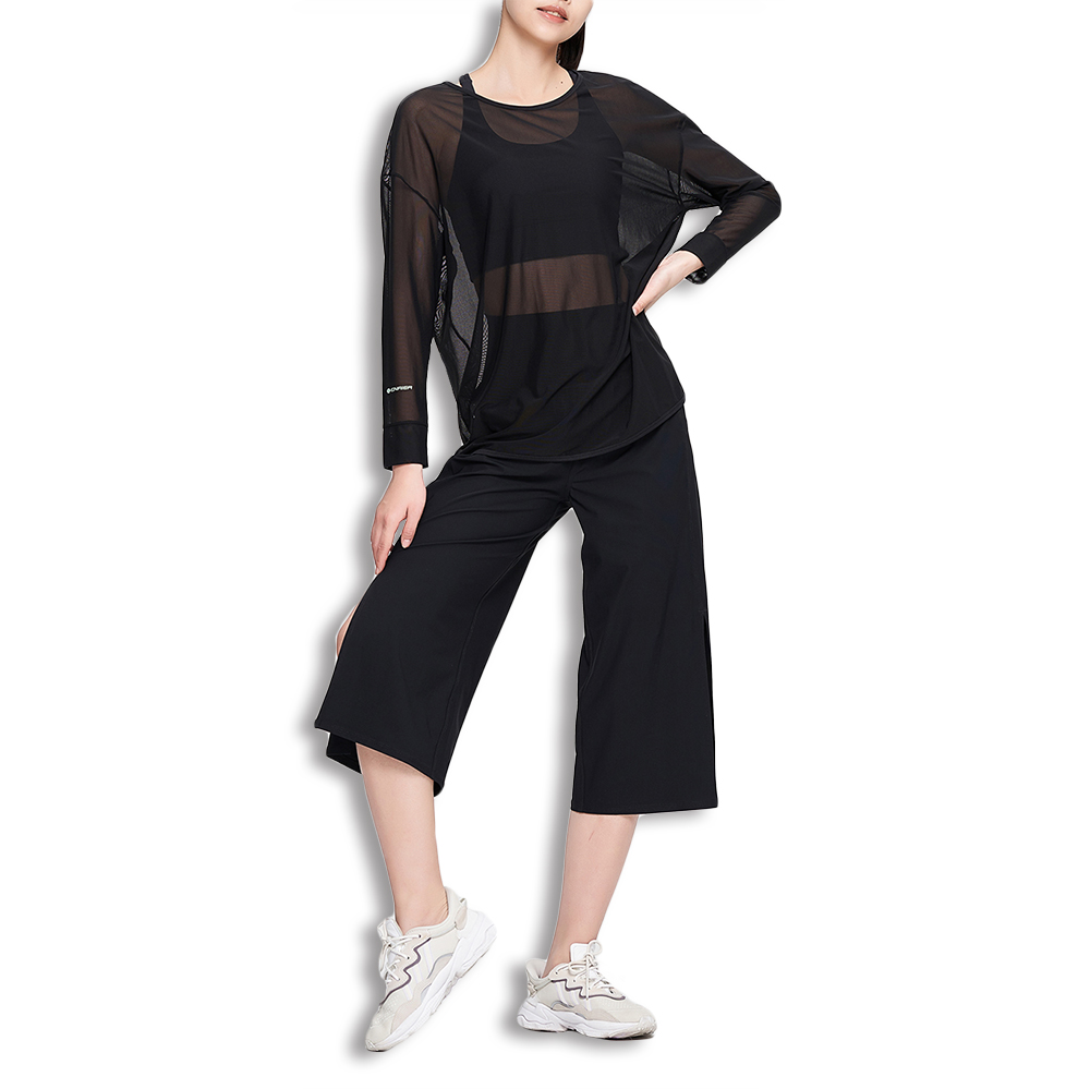 Loose Fashinable High Quality Quicky Dry Breathable Stretchable Long Sleeve Sport Tshirt Women T-Shirt