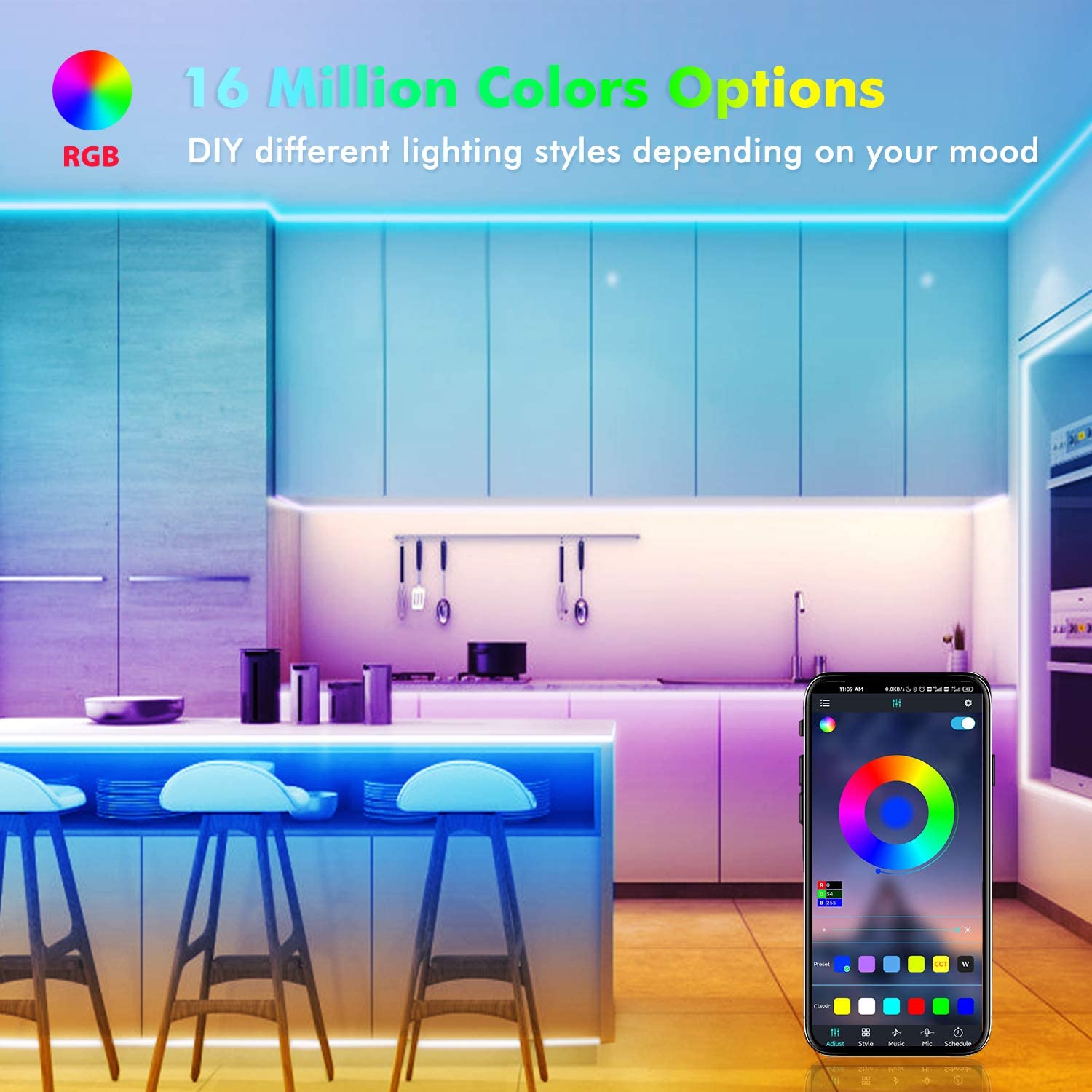 240 в 230 В 110 В 220 В rgb 5050 цветная гибкая 5 м wifi умная Водонепроницаемая rgb светодиодная лента