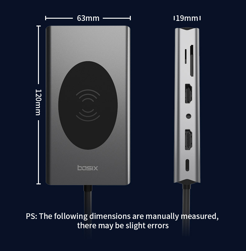 Беспроводной usb hub 14-в-1: Заводская частная модель PD 3,0 типа c для HD-MI * 2 VGA USB3.0 * 5 SD TF RJ45 PD AUDIO3.5 10W