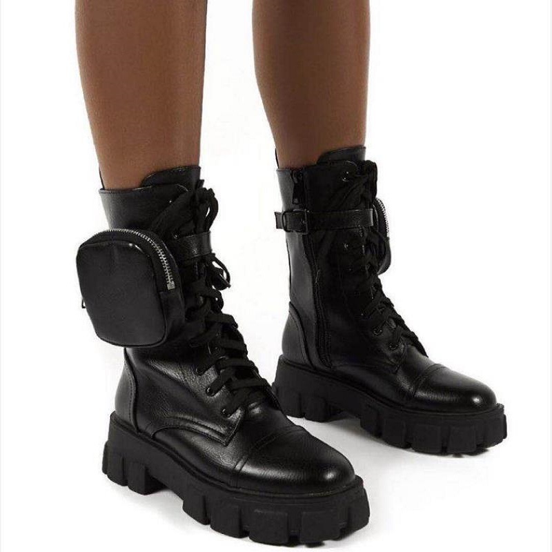 2022 New design women fashion lace-up design pink winter boots high end comfortable ladies boots with bag