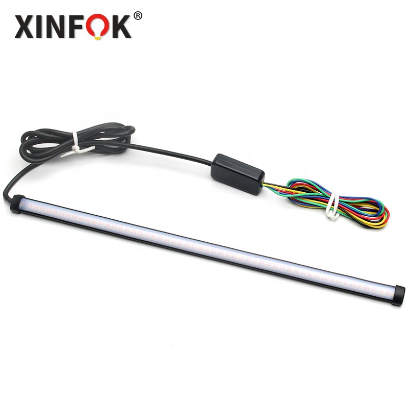Car LED DRL Daytime Running Lights with Turn Signal White Sequential Yellow DC 12V 3014 SMD for Headlight Tail lights