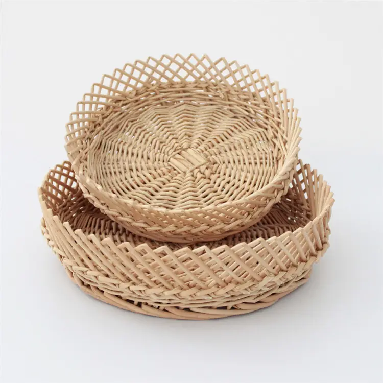 Оптовая продажа, круглая плетеная корзина для хранения пикника, плетеная корзина для хлеба