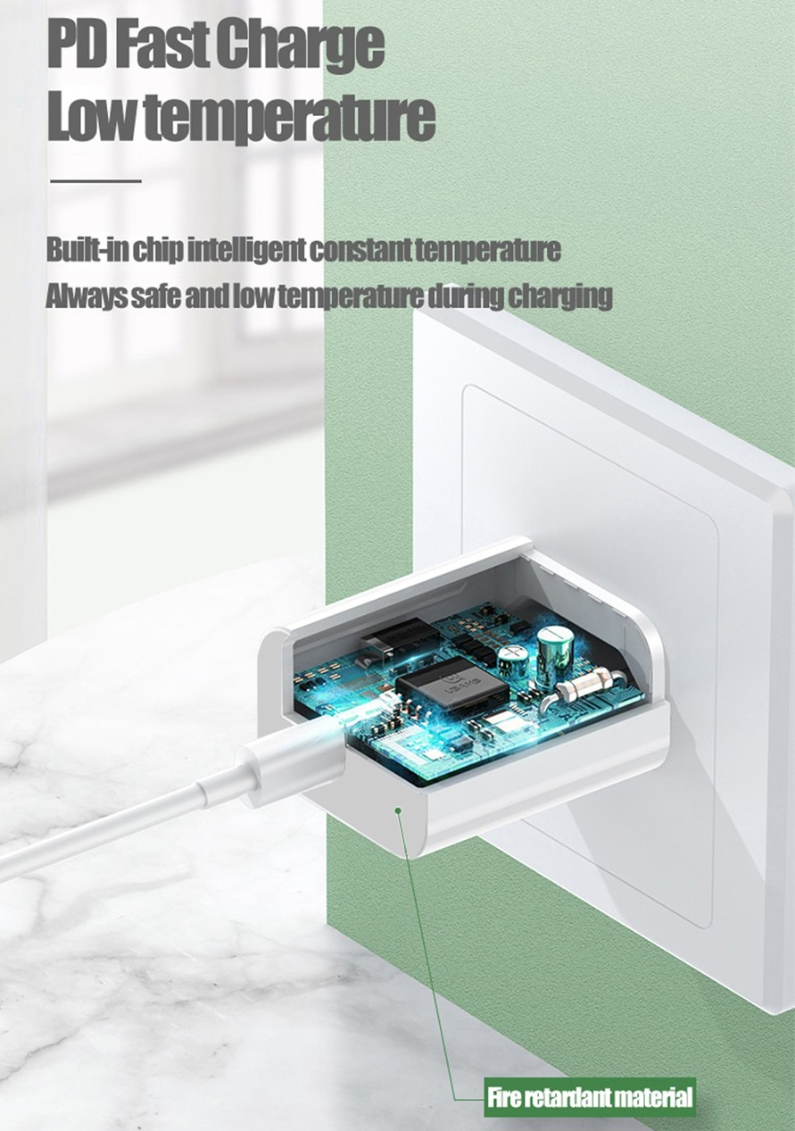 EU Plug 18W Fast Charging PD USB C QC 3.0 Quick Charge Two USB Wall Charger Travel Adapter