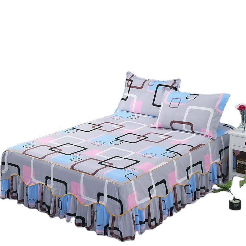 150cmx200cm 180cmx200cm 180cmx220cm 200cmx220cm Low MOQ Cheap Price Elastic Fitted Bed Cover Skirt