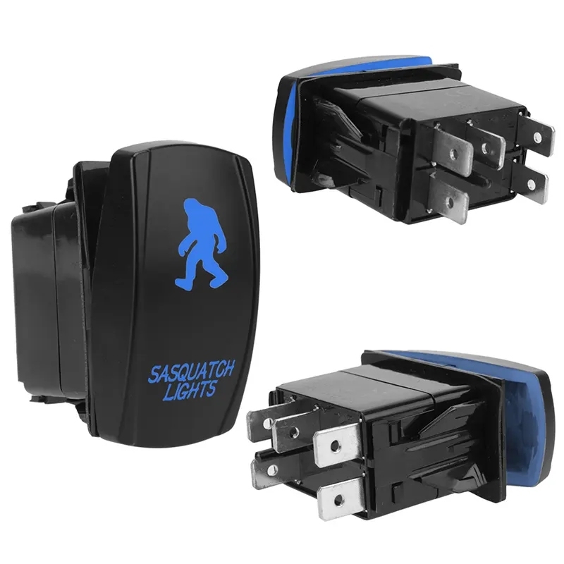 Waterproof High Quality 5 Pins 20A on/off Spring Loaded Rocker Switch For Auto Marine