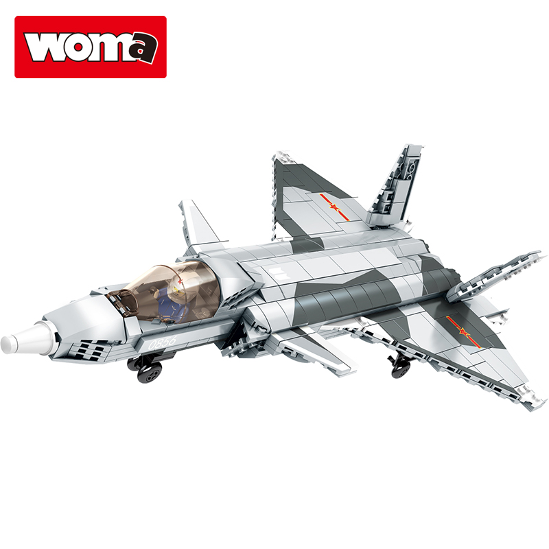 WOMA игрушки stealth fighter игрушечный самолет модель сборки кирпичи div образовательная армейская игрушка