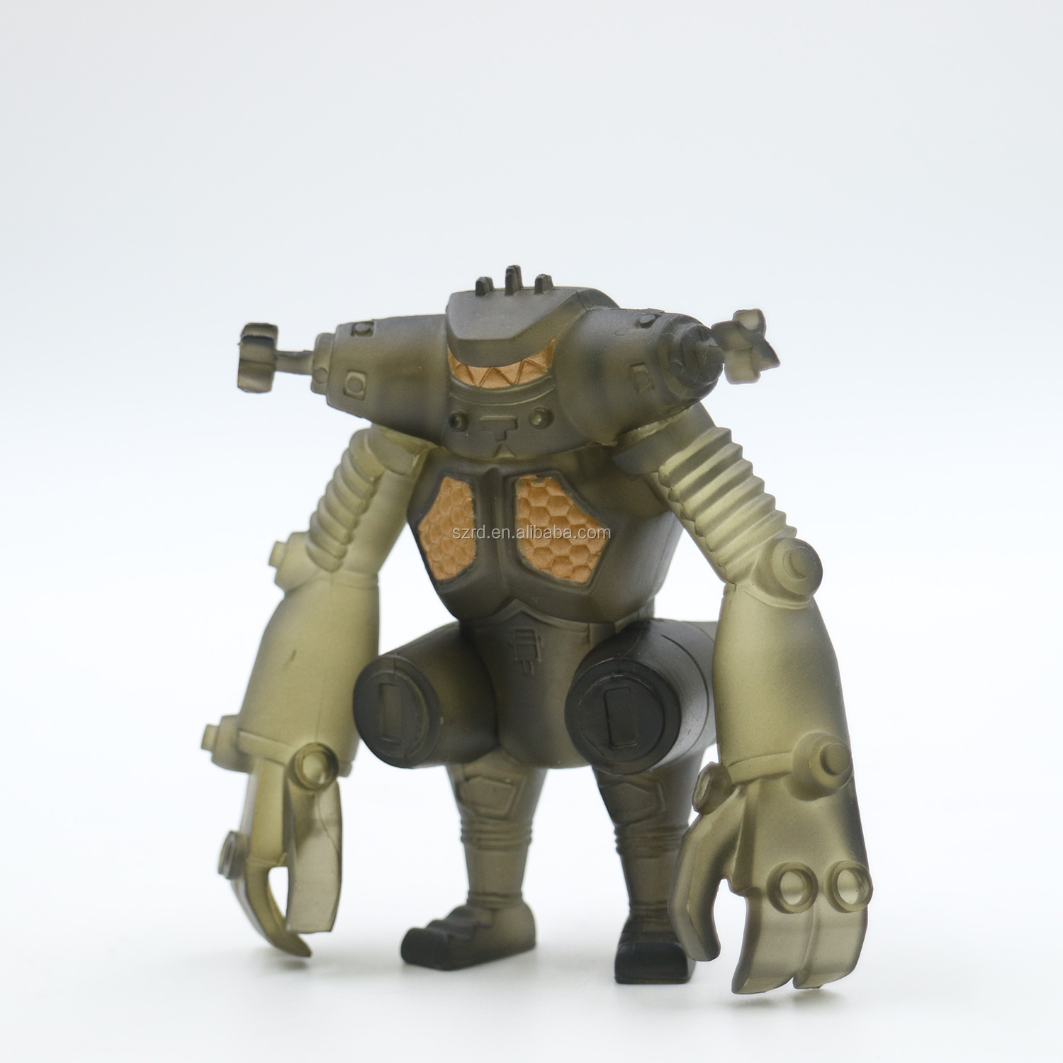 3D collectible transparent mini action pvc robot figure for children