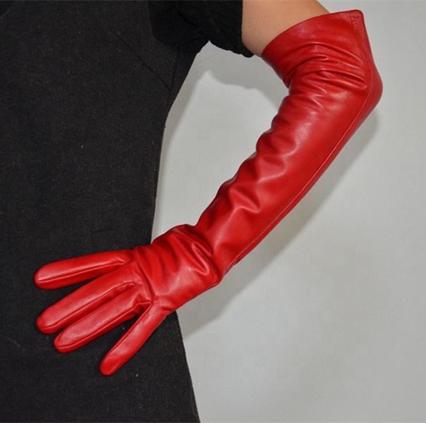 top quality gloves long sheepskin women leather gloves