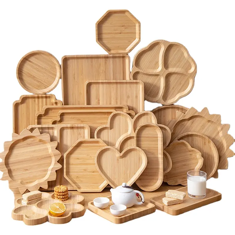 Домашняя кухня от производителя, Деревянные Подносы разных размеров, деревянные тарелки, бамбуковые тарелки