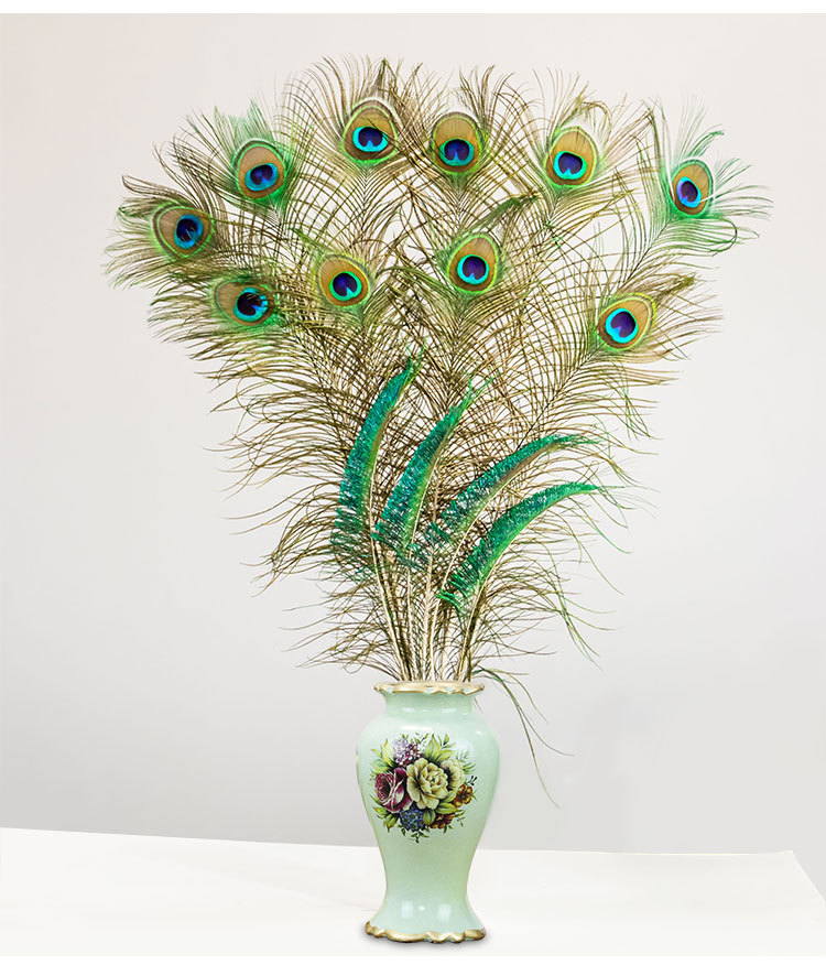 O-X0203 Wholesale Carnival Costumes Plumage Peacock Feather Dyed Peacock Feather Cheap Natural Long Peacock Eye Feathers Decor