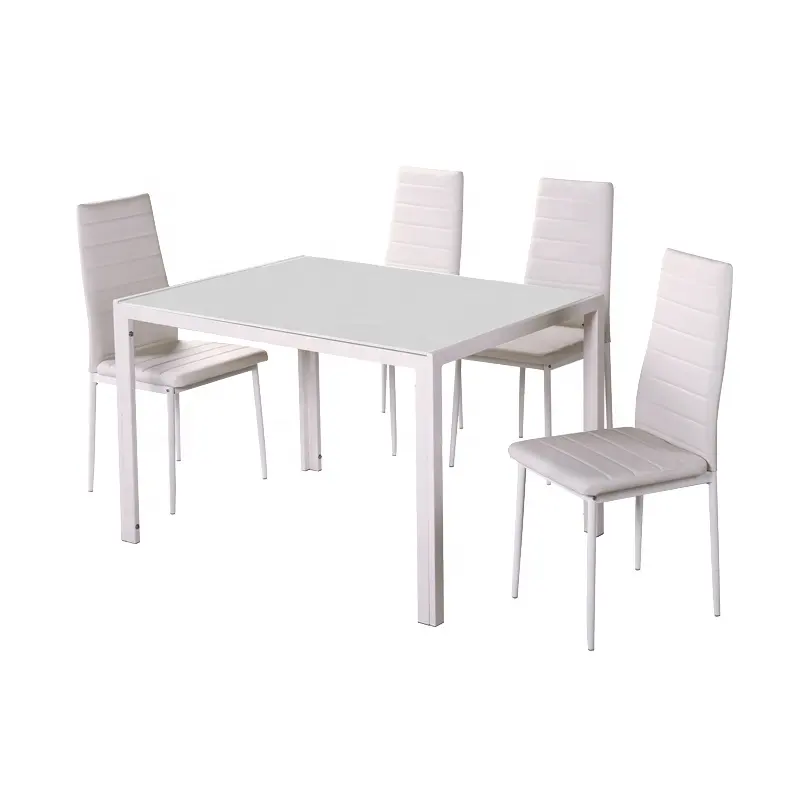 Modern Furniture Dining Room Sets Restaurant Hotel Metal Frame Glass Dining Table And Chairs Coffee Shop Dining Set