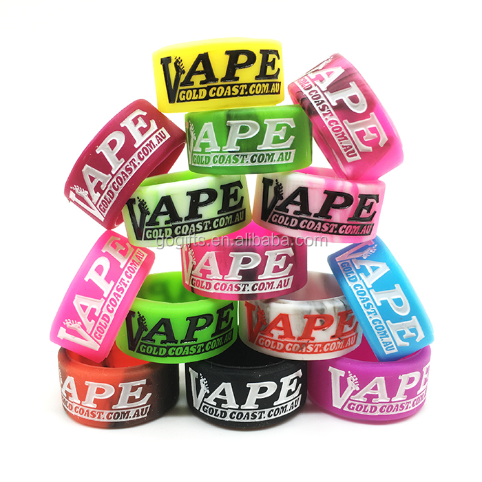 Горячая продажа оптом силиконовые кольца с принтом логотипа vape band все размеры Резиновая лента