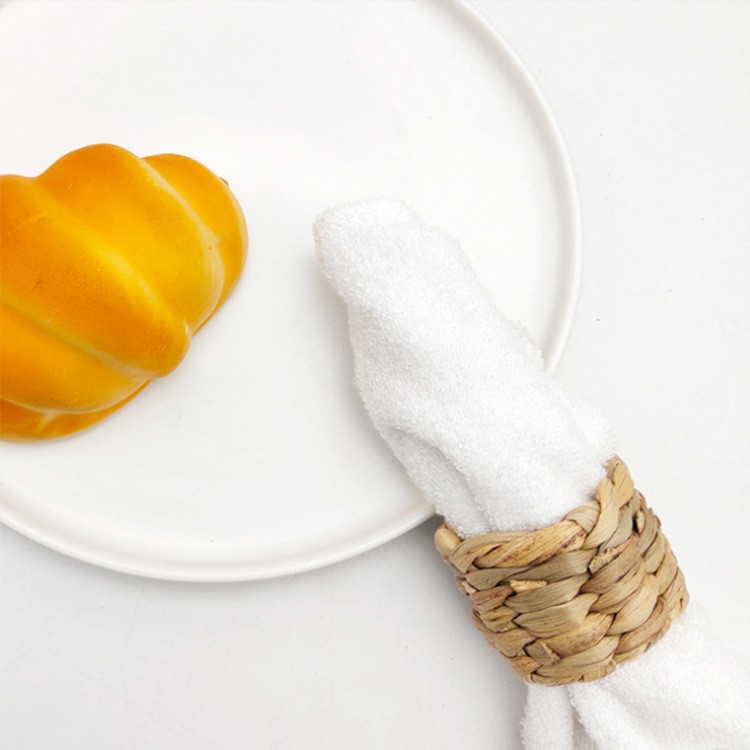 Rustic Napkin Ring Holders Handmade Woven Napkin Braided Serviette Buckle Holder Rings Set of 6 for Christmas
