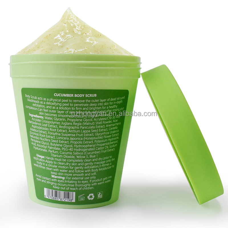 Cucumber body scrub exfoliating remove dead skin Body Care with walnut particles