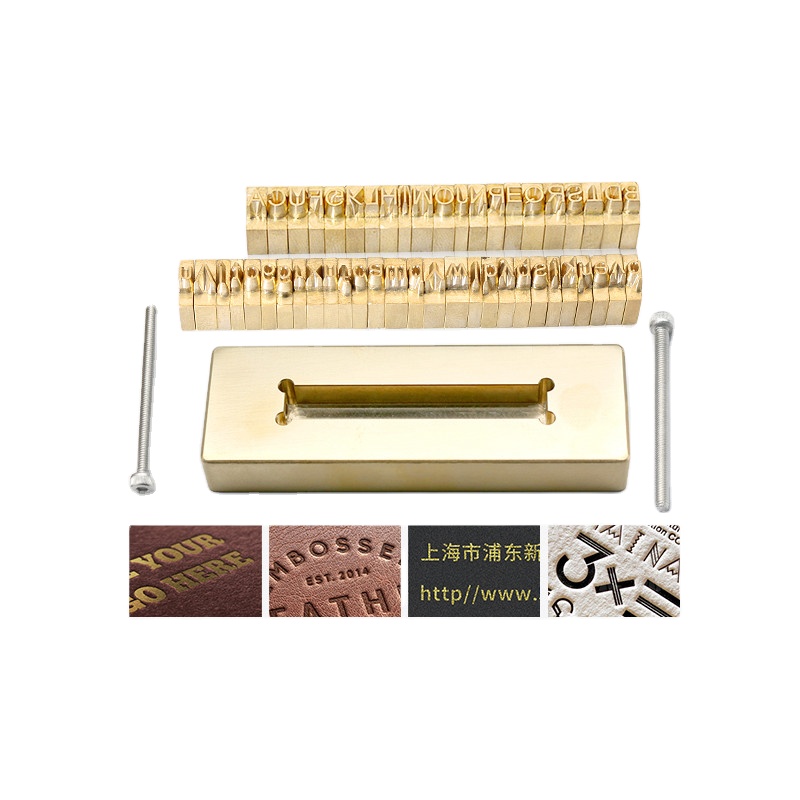 Customizable Font Size Emboss Diy Brass Letter Stamp Set Alphabetical Metal Numbers Alphabet Stamp For Hot Foil Stamping Machine
