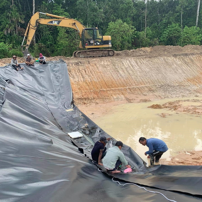 0,3-2,5 мм для рыбного хозяйства, hdpe-геомембрана цена плотины резервуар для добычи полезных ископаемых противофильтрационная облицовка водоёма для рыбного хозяйства по лучшей цене