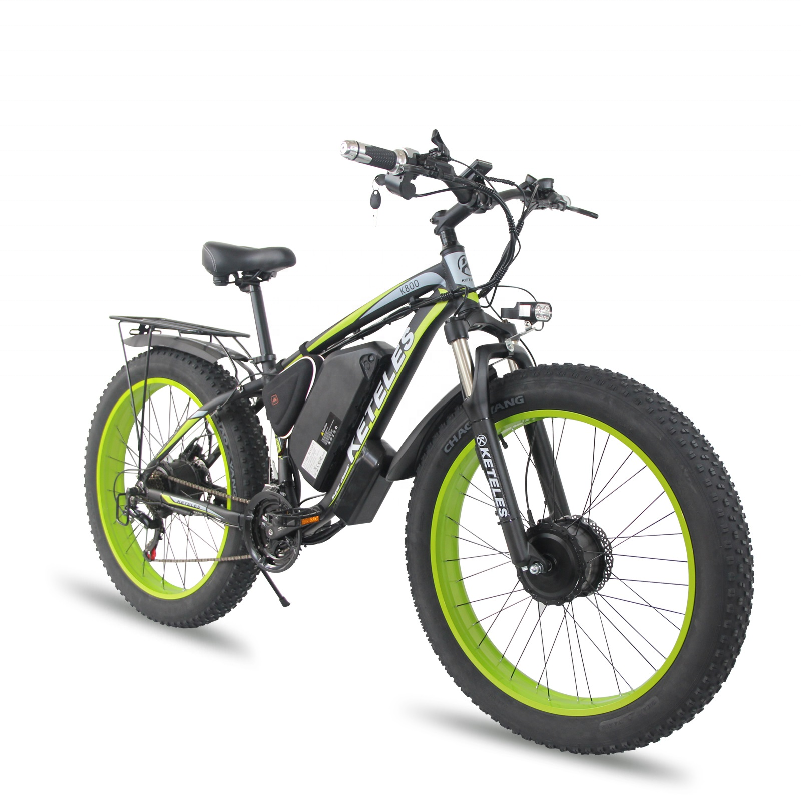 Keteles K800 двойной двигатель 2 колеса 2000W Мощный мотор 17.5AH 26x4,0 inch с толстыми покрышками литиевая батарея для электрического велосипеда