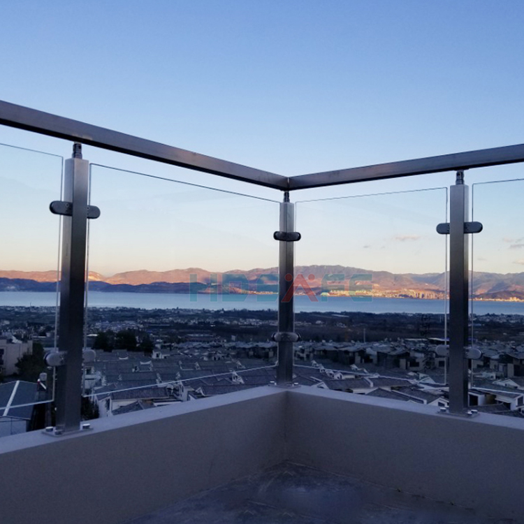 Glass Stairs Railing Design Most Purchased 304 316 Stainless Steel Outdoor Rail Top Mounted Rail Balcony Glass Balustrade Post