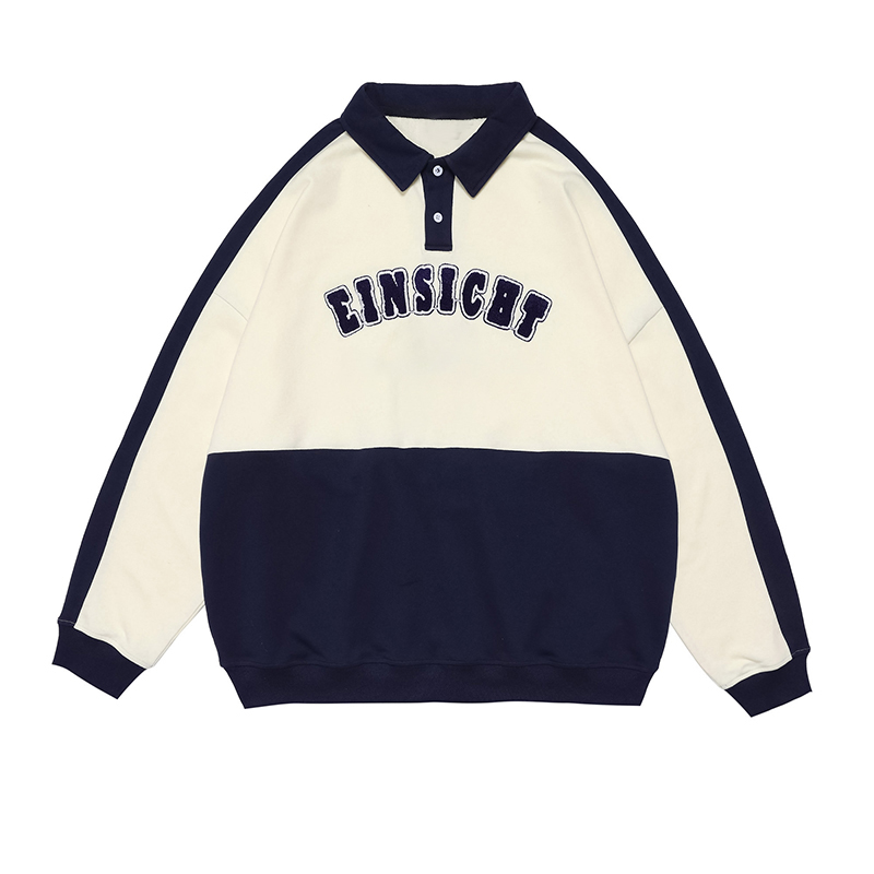 Custom mens vintage 90s french terry fabric patchwork hoodie block color 100% cotton sweatshirt