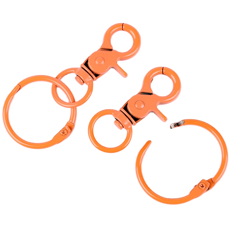 Ivoduff Supply Snap Hook With Book Ring, Metal Loose Leaf Ring for sale