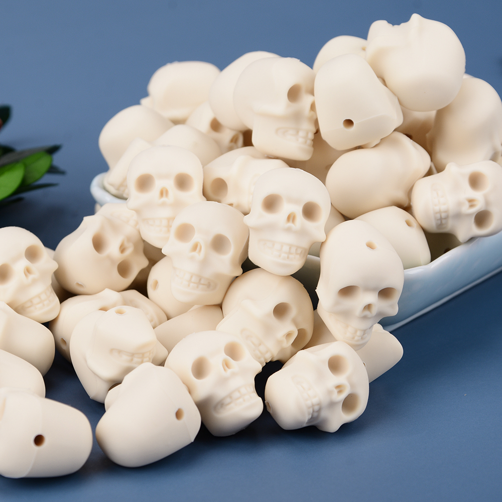 Wholesale Non Toxic Skeleton Skull shape Soft Bpa Free Food Grade Silicone Beads