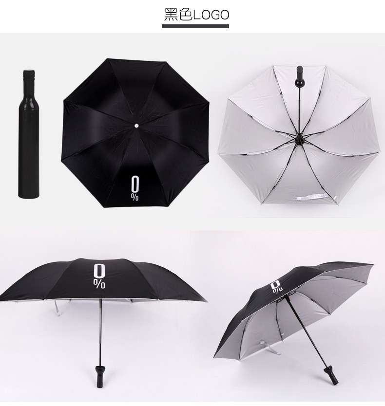 Promotion customized gifts polyester printing wine shape bottle umbrella with logo