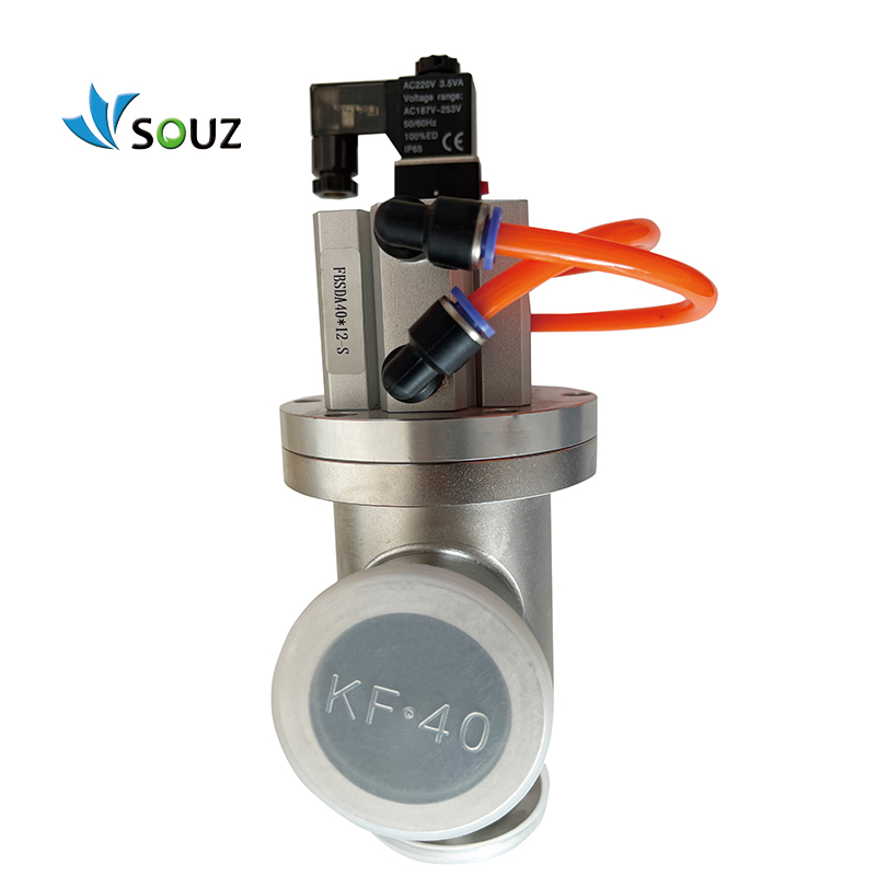 SOUZ High Vacuum Valve Pneumatic Type DN800 Angle Valve GDQ-J800 Model Vacuum Baffle / Flapper Valve with Bellows Seal