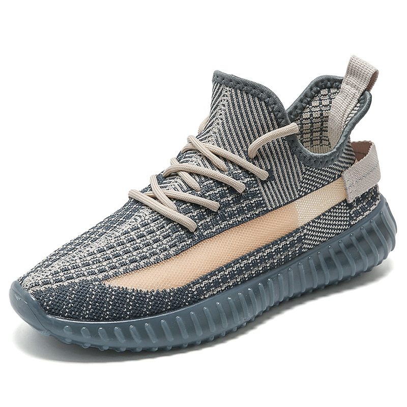 2021 summer new flying woven leisure sports shoes breathable mesh jogging men's shoes coconut shoes