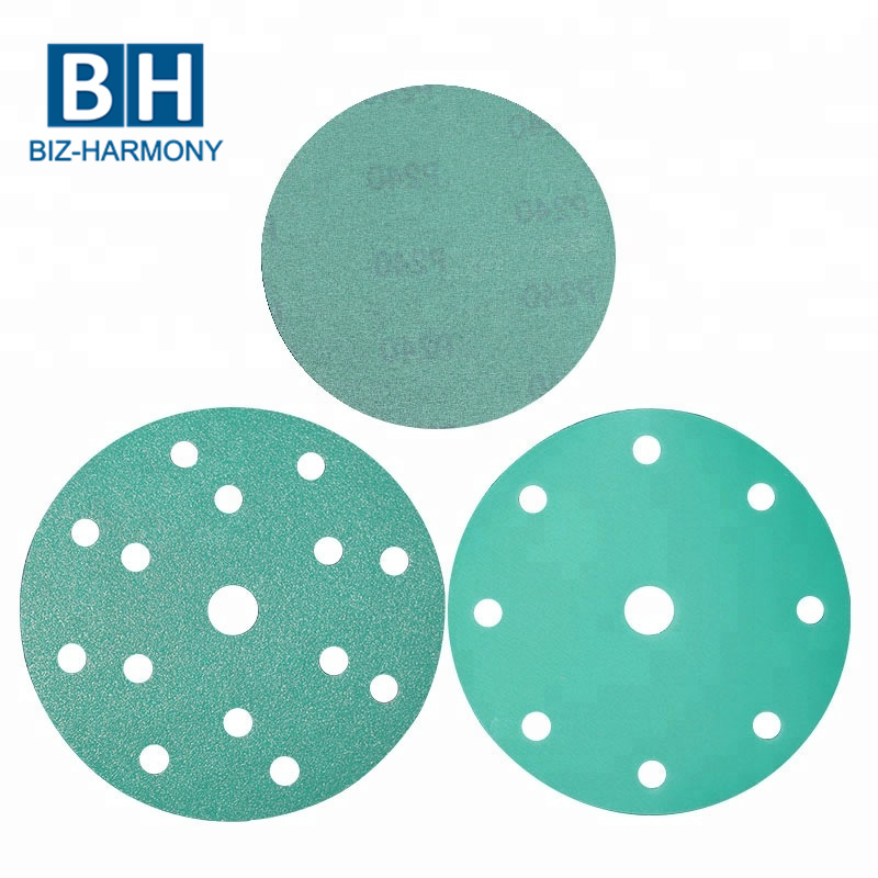 Factory green aluminium zirconia film 6inch 150mm sand paper abrasive sanding discs for polishing abrasive tool