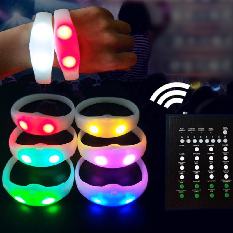 led bracelet control dmx Custom Logo Remote Controlled LED Bracelet led bracelet music