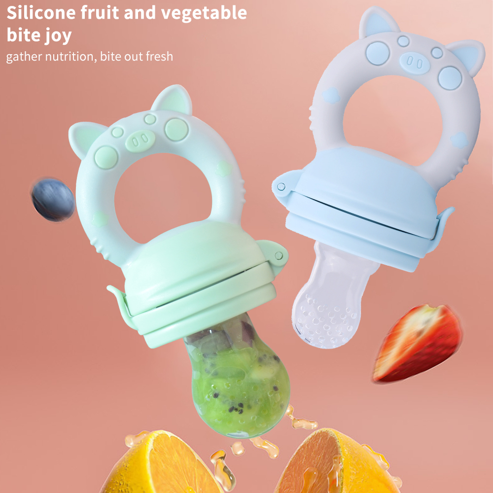 HAPBAY eco friendly baby products feeding set baby pacifier holder baby fruit silicone pacifier soother feeder