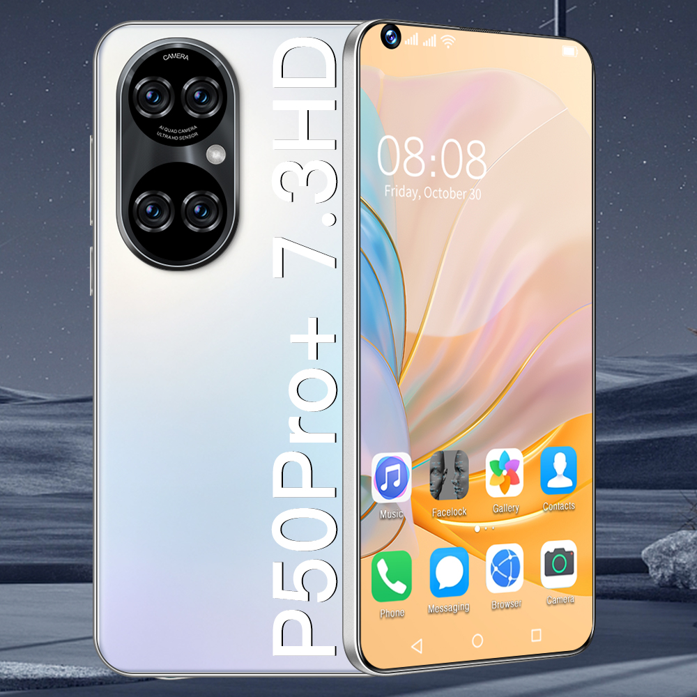 2021 Новая глобальная версия P50 Pro + 7,3 дюймовый смартфон Deca Core, размер экрана 6800mAh12GB + 512 Dual SIM полный экран 4G 5G мобильный телефон на андроиде