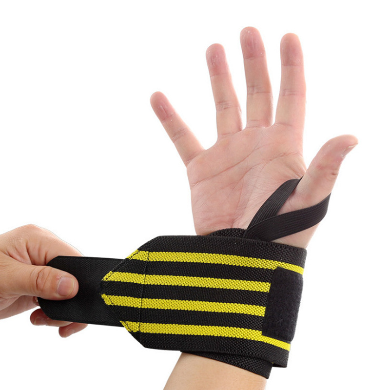 Customized Color Fitness Training Gym Exercise Elastic Band Wrist Wrap Brace Weight Lifting Wrist Support