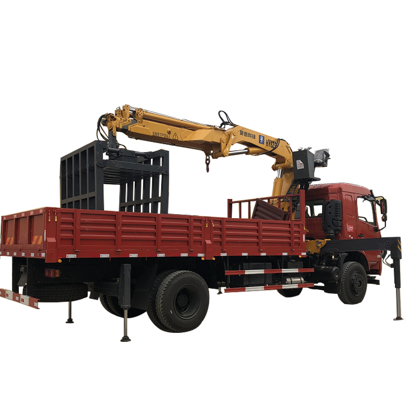 8 ton electric hydraulic folding knuckle boom arm crane mounted truck Euro 3/4/5