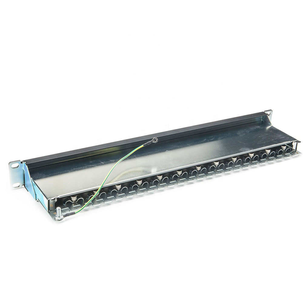 Патч-панель CAT6a 19 дюймов, двойной IDC FTP 24 порта STP 1U, экранированная патч-панель