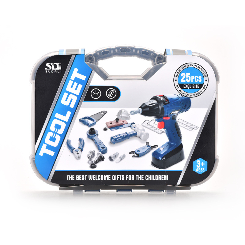Educational kid selling construction tool pretend toys multifunctional tool set for 25pcs for kids