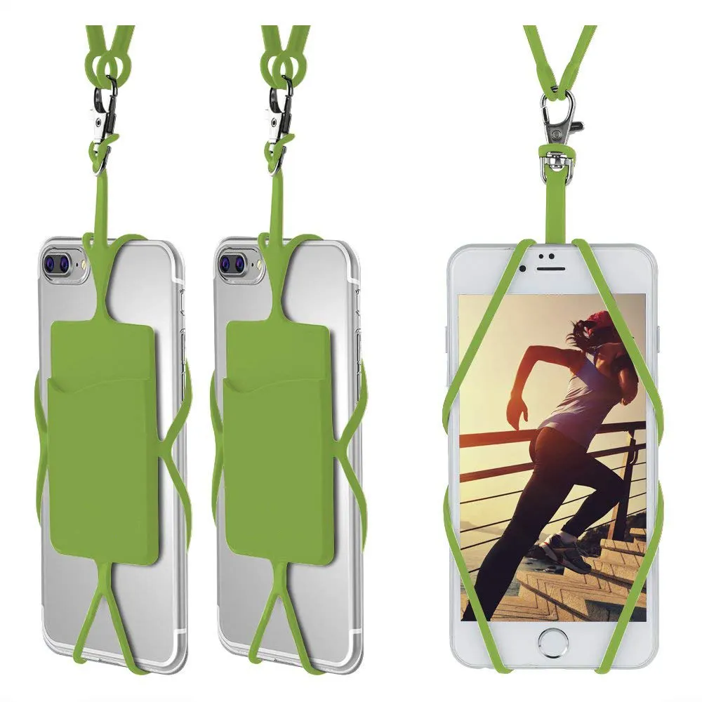 High End Smart Phone Card Case Holder Neck Strap Phone Case Silicone Lanyard with Cell Phone Loop