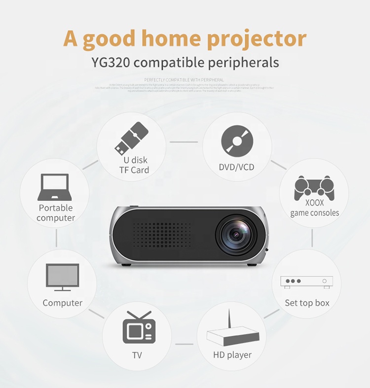 Factory Cheap price New portable YG320 family mini LED projector portable pocket projector YG320