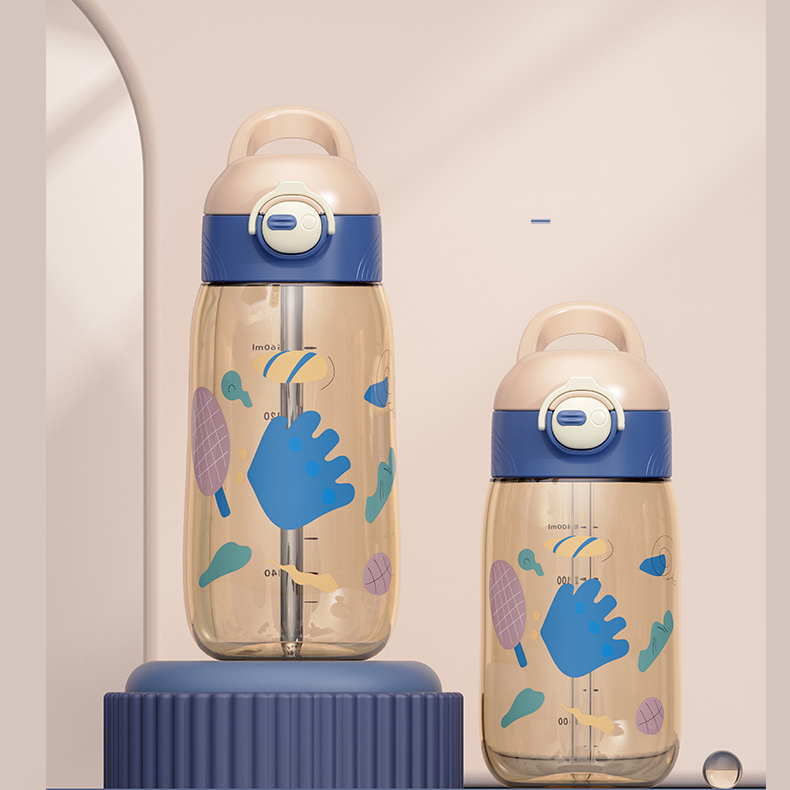 Пищевой Bpa бесплатно PPSU Детские воды для малышей с принтом в виде бутылки кружка-непроливайка для детских бутылочек, бутылки из-под молока, с трубочкой
