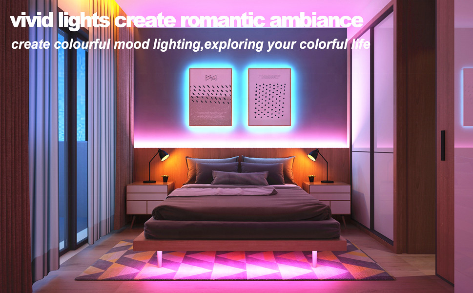 Светодиодные RGB-ленты SMD5050, неоновая лампа с ИК-пультом ДУ для украшения дома, кухни, спальни, бара, 16,4 фута, 32,8 фута