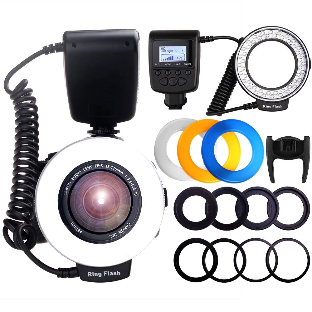 High Quality Macro Camera Ring Flash Light Led Round Speedlight For DSLR Camera