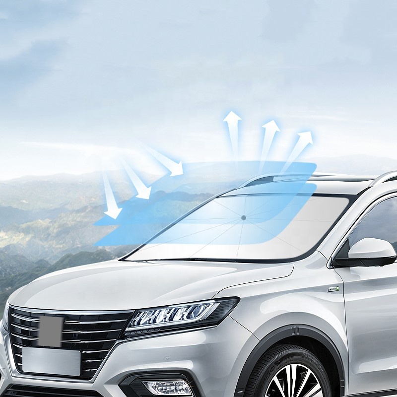 139 см титановый Серебряный Клей автомобильный передний Зонт Зонтик Складной автомобильный солнцезащитный зонт зонтик УФ лобовое стекло чехол для автомобиля