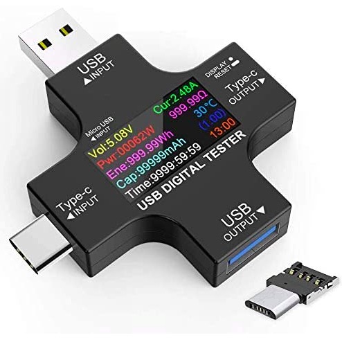 USB 3,0 цифровой тестер цветной ЖК цифровой дисплей мультиметр 2 в 1 Type C PD USB измерители напряжения тока тестер