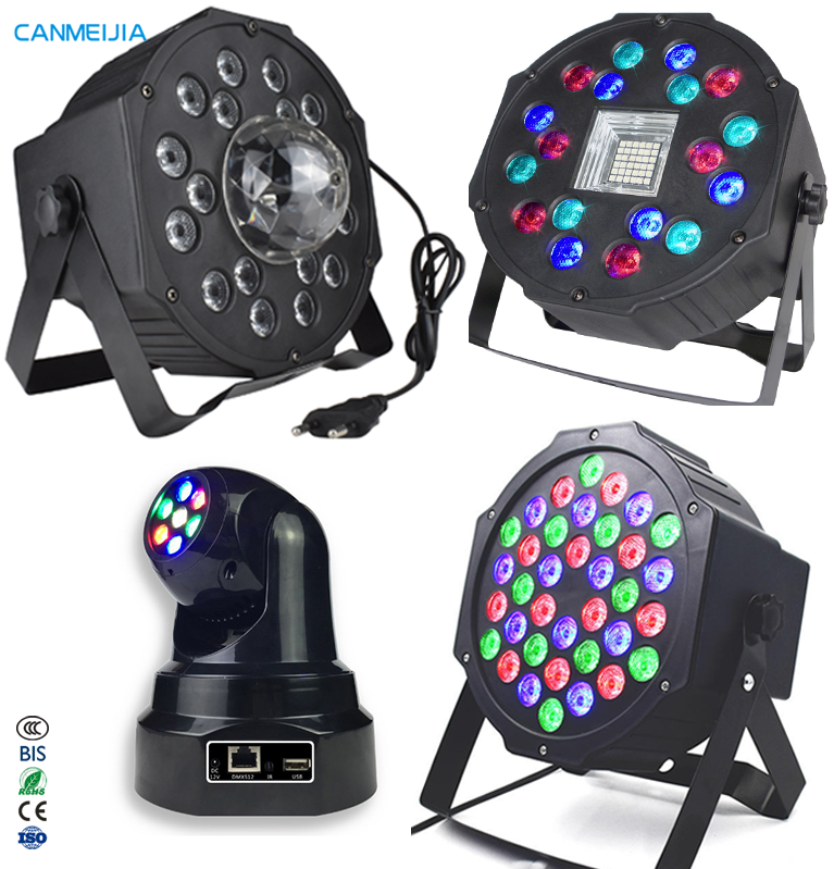 LED Stage Lights Professional DJ Audio Lighting RGB Led Dmx512 Stage Lamp Popular For Birthday Party Decorations Light