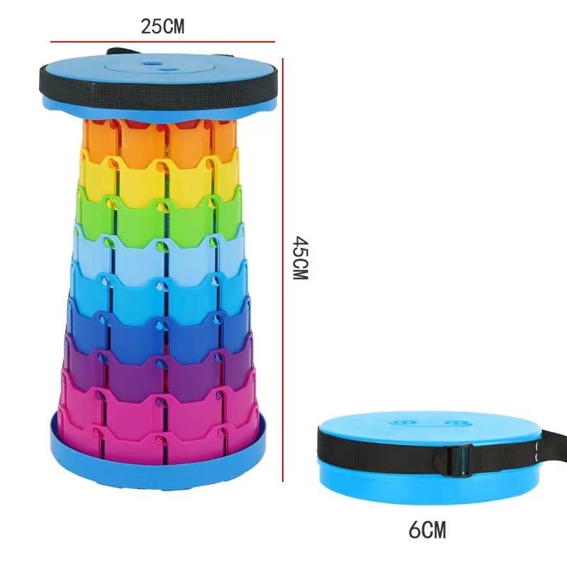 Eco-Friendly Plastic Collapsable Retractable Folding Stool Camping Fishing Stool Travel Retractable Folding Chair/