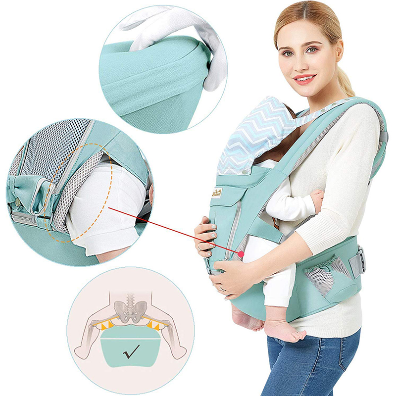 Soft & Breathable Baby Carrier 6-in-1 Ergonomic Backpack Carry with Hip Seat for Infants