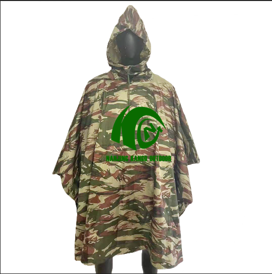 KANGO Customized Polyester Raincoat Outdoor Military Travel Camouflage Rain Poncho