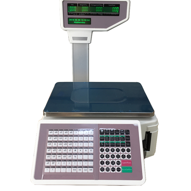 TMA 30kg digital weighing balance supermarket receipt price computing barcode label printing scales